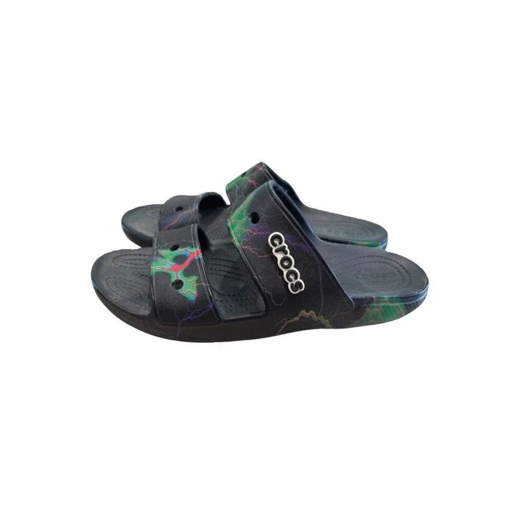 Crocs Classic Two-Strap Slide Sandals Out of this World Lightning Mens 8